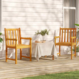 Garden chairs 2 pcs Natural Solid Acacia Wood 316609