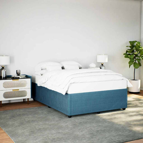 Bed Frame without Mattress Blue 140x190 cm Velvet 3285010