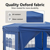 Folding Party Tent with Sidewalls Blue 3x3 m 93521