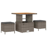 Garden Sofa Set with Cushion 14 pcs Grey Poly Rattan 3364958