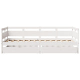 Daybed with Drawers without Mattress White 90x190 cm Single Solid Wood 3302119