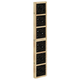 Room Divider 6 Panels Brown and Black Solid Wood Paulownia 358812
