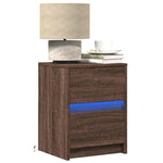 ZNTS Bedside Cabinets with LED Lights 2 pcs Brown Oak Engineered Wood 852046