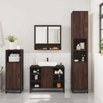 3 Piece Bathroom Furniture Set Brown Oak Engineered Wood 3301004