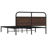 Bed Frame Without Mattress 150x200 cm King Size Brown Oak Engineered Wood 4100309