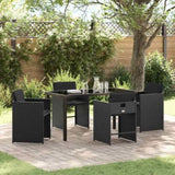 Garden Dining Set 5 pcs Black Poly Rattan 3380690