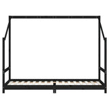 Kids Bed Frame Black 2x cm Solid Wood Pine 3200588