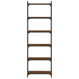 Bookcase 6-Tier Brown Oak 60x30x188 cm Engineered Wood 837666