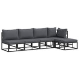 Garden Sofa Set with Cushion 5 pcs Black Aluminium 3378858