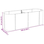 Garden Raised Bed 240x80x81 cm Galvanised Steel Silver 45513