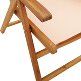 Garden Chairs 2 pcs Beige Solid Wood Acacia and Fabric 367660