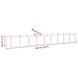 Garden Raised Bed Galvanised Steel 368x80x36 cm Silver 318932