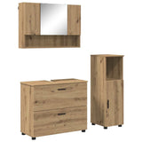 Bathroom Furniture Set with Drawer with Shelf 3 pcs Artisan Oak 3393032