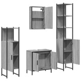 4 Piece Bathroom Furniture Set Grey Sonoma Engineered Wood 3214833