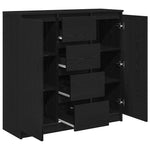 Sideboard with Drawers Black Oak 100.5x35x98.5 cm Engineered Wood 3328454