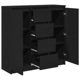 Sideboard with Drawers Black Oak 100.5x35x98.5 cm Engineered Wood 3328454