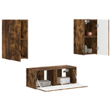 TV Cabinet Set Wall-mounted 2 pcs Smoked Oak Engineered Wood 3408966