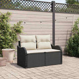 Garden Sofa Black 121 x 62 x 69cm Poly Rattan 42006722