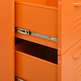 Drawer Cabinet Orange 80x35x101.5 cm Steel 336147