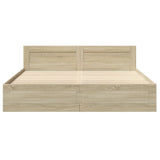 Bed Frame with Headboard without Mattress Sonoma Oak 180x200 cm Super King 3295543