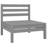 10 Piece Garden Lounge Set Solid Wood Pine Grey 3083031
