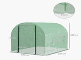 Walk-In Garden Polytunnel Greenhouse with Steel Frame, PE Cover, Roll-Up Door and 4 Windows, 2.5 x T3398P325093