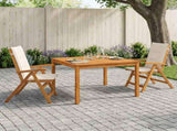 3-Piece Garden Dining Set 3 pcs Natural Solid Acacia Wood 3434608