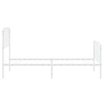 ZNTS Metal Bed Frame without Mattress with Footboard White 100x190cm 373948