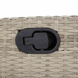Reclining Garden Bench with Cushions Light Grey Poly Rattan 368231