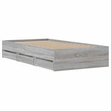 Bed Frame with Storage with Drawer Concrete Grey 80 x 200 cm 3429610