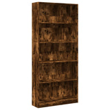 Bookcase Smoked Oak 80x24x176 cm Engineered Wood 857857
