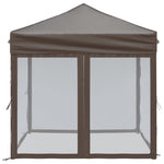 ZNTS Folding Party Tent with Sidewalls Taupe 2x2 m 93512