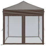 ZNTS Folding Party Tent with Sidewalls Taupe 2x2 m 93512