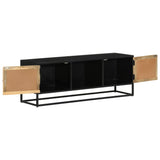 TV Cabinet 110x30x40 cm Solid Wood Mango and Iron 353889