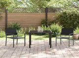 Garden Dining Set 3 pcs Black PE Rattan 3379079