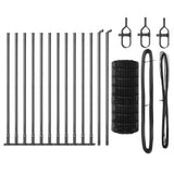 Euro Fence with Concrete Base 25 x 0.4 m PVC-Coated Steel Grey 3350941