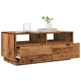 Coffee Table with LED Lights Old Wood 90x49x40 cm 857710