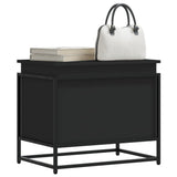 Storage Box with Lid Black 60x40x51.5 cm Engineered Wood 848794