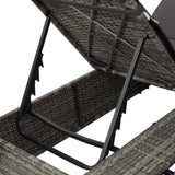 Double Sun Lounger with Roof Grey 205 x 129 x 200 cm PE rattan 3376129