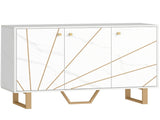 Sideboard Storage Cabinet, Modern Storage Cupboard with Adjustable Shelves and Metal Legs for Living T3398P424860