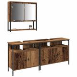 Bathroom Furniture Set with Shelf 3 pcs Brown Engineered wood 3332574