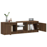 TV Cabinet with LED Lights Brown Oak 120x30x36 cm 815710