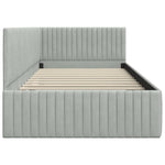 Corner Bed Frame with Headboard Light grey 100 x 200 cm Velvet 42016276