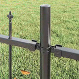 Garden Fence Grey 340 x 150 cm Powder-Coated Steel 3360097