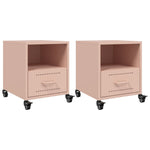 ZNTS Bedside Cabinets 2 pcs Pink 36x39x43.5 cm Steel 846707