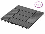 Decking Tile 11 pcs Grey 30 x 30 cm WPC 42046661