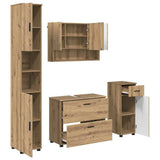 Bathroom Furniture Set with Drawer with Shelf 4 pcs Artisan Oak 3393062