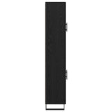Highboard 2 pcs Black Oak Engineered Wood and Glass 3416097