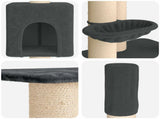Floor-to-Ceiling Cat Tree with Sisal Post Dark Grey 257-283 cm 42053501