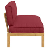 Sofa Set Plain Wine Red 120 x 80 x 69 cm Solid Acacia Wood 3418212